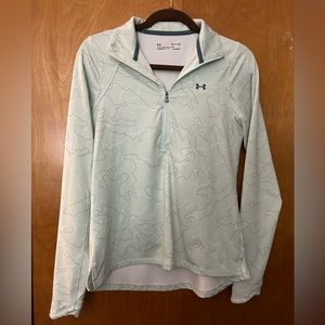 Under Armour,cold gear, teal with design, fitted, small, perfect condition, used